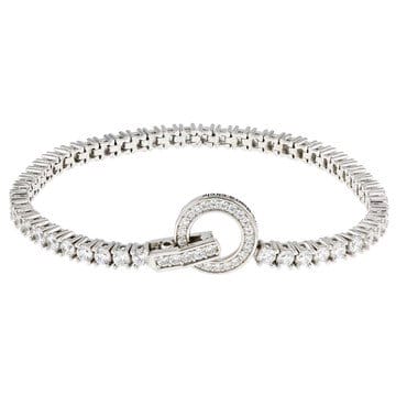 White Cubic Zirconia Platinum Over Sterling Silver Bracelet 6.64ctw