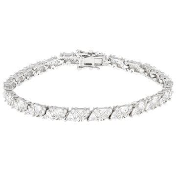 White Cubic Zirconia Rhodium Over Sterling Silver Tennis Bracelet 13.82ctw