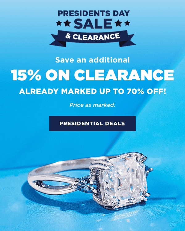 Extra 15% off all clearance jewelry. Price as marked