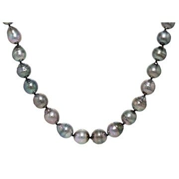 Cultured Tahitian Pearl Rhodium Over Sterling Silver necklace