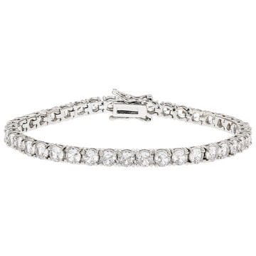 White Cubic Zirconia Rhodium Over Brass Emulous Tennis Bracelet 18.06ctw