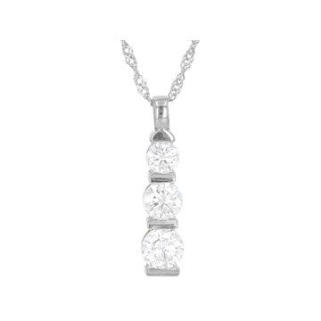 Moissanite Platineve 3 stone Pendant 2.30ctw DEW