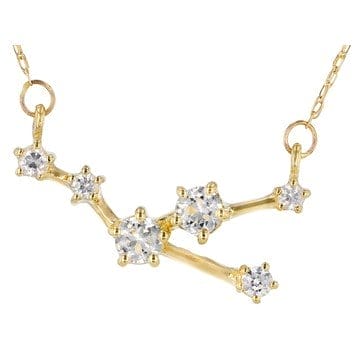 White Zircon 10k Yellow Gold "Taurus" Necklace .45ctw