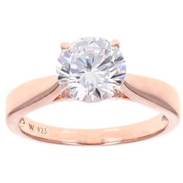 White Cubic Zirconia 18k Rose Gold Over Sterling Silver Ring 3.46ctw