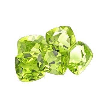 Peridot 6mm Cushion Set of 5 5.00ctw