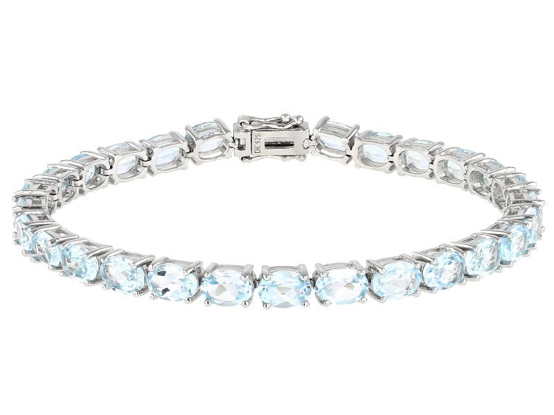 Pre-Owned Blue Topaz Sterling Silver Bracelet 19.40ctw