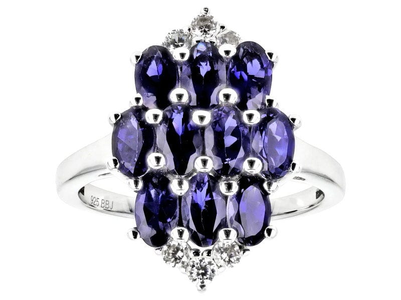 Purple Iolite Rhodium Over Sterling Silver Ring 2.08ctw