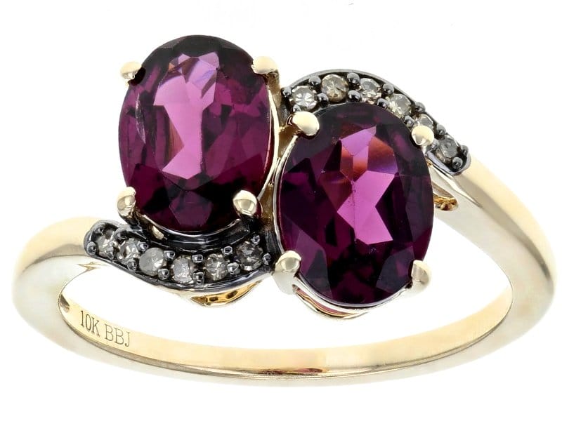 Grape Color Garnet 10k Yellow Gold 2.85ctw