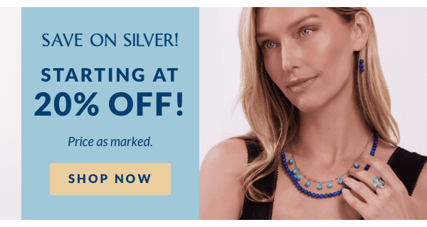 Shop silver jewelry 20% off and more. Price as marked