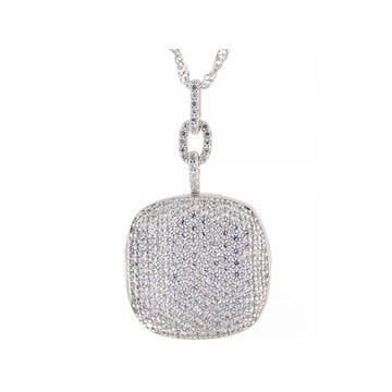 White Cubic Zirconia Platineve® Locket Pendant With Chain 3.50ctw