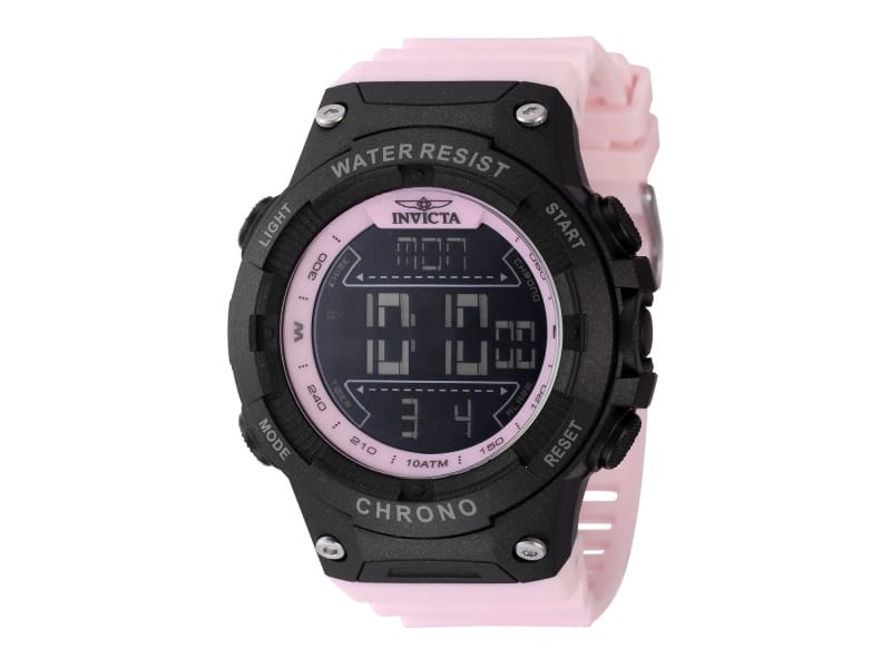 Invicta Invicta Racing 52mm Black Dial Pink Polyurethane Digital Watch