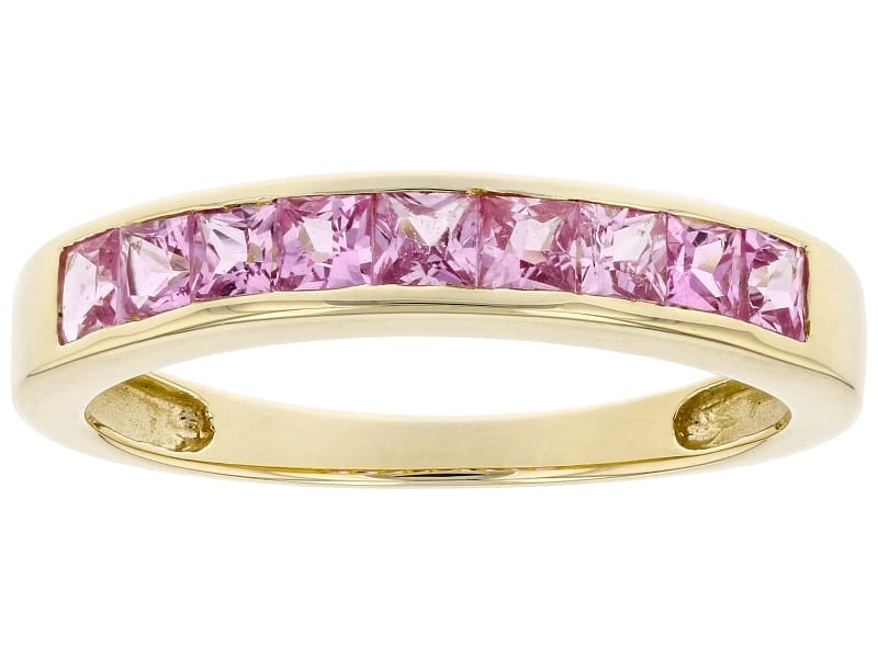 Pink Sapphire 10k Yellow Gold Ring 0.60ctw