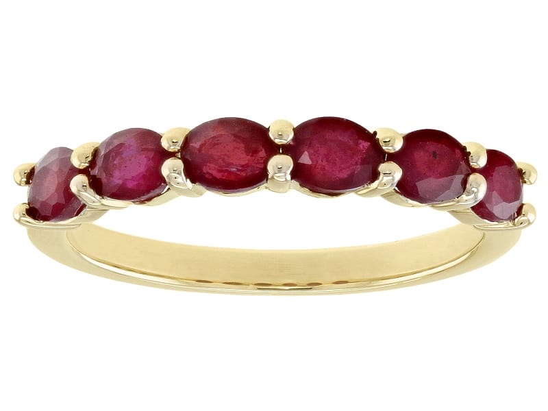 Red Mahaleo® Ruby 10K Yellow Gold Band Ring 1.25ctw