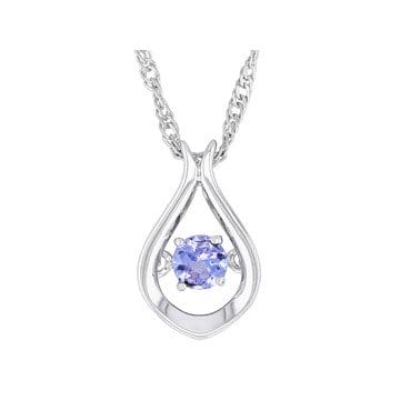 Blue Tanzanite Rhodium Over Sterling Silver Pendant with Chain 0.22ct