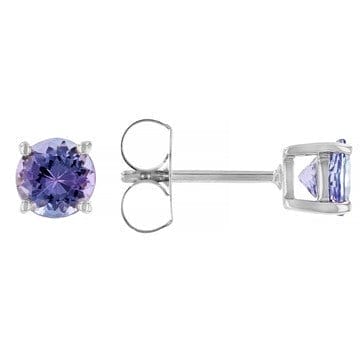 Tanzanite Rhodium Over 10k White Gold Stud Earrings 1.12ctw