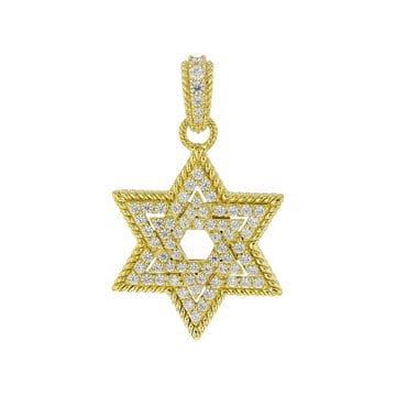 Judith Ripka Cubic Zirconia 14k Gold Clad Star of David Enhancer 2.72ctw