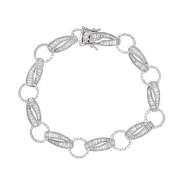White Cubic Zirconia Rhodium Over Sterling Silver Tennis Bracelet 8.48ctw
