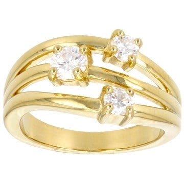 Moissanite 14k Yellow Gold Over Silver Scatter Design Ring .65ctw DEW