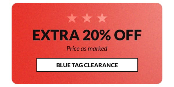 Extra 20% off clearance price. Price as marked.