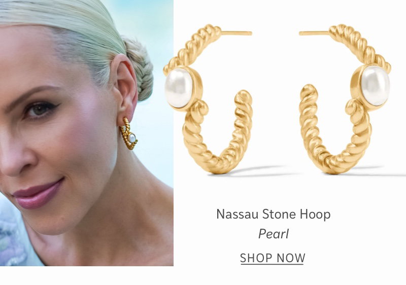 Nassau Stone Hoop - Pearl - Shop Now