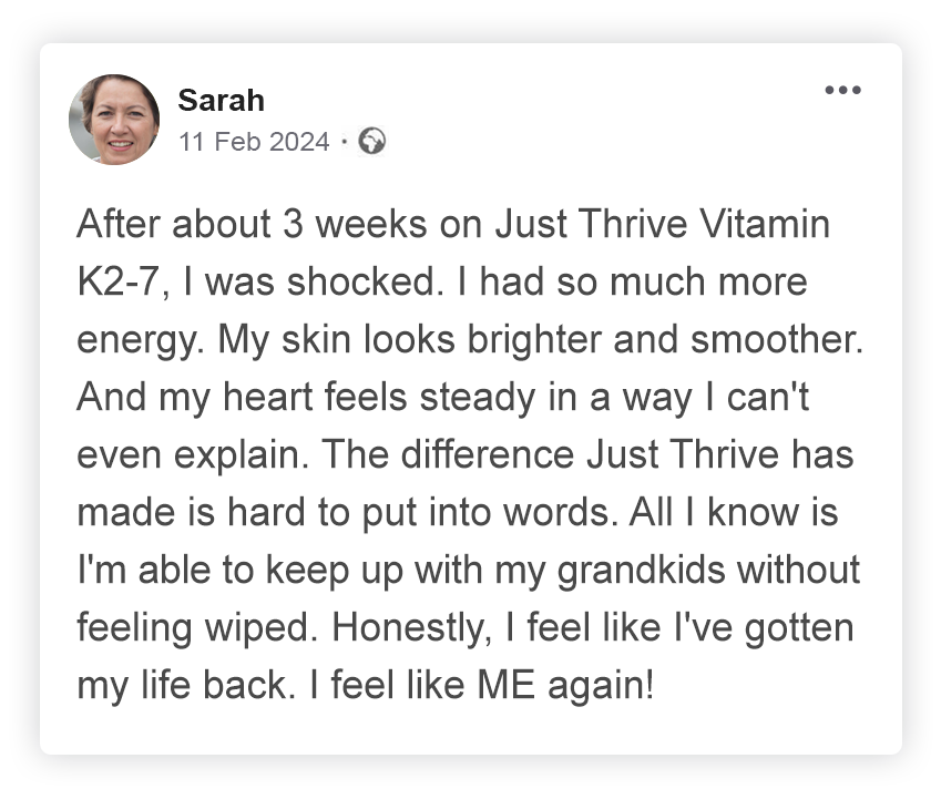 Sarah K2-7 testimonial