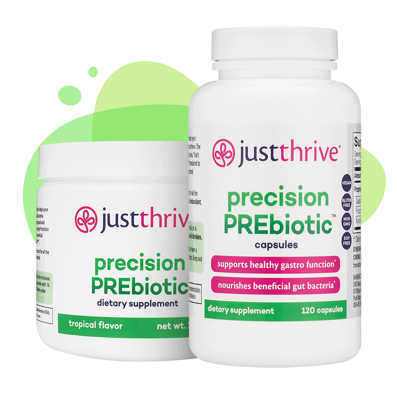 Just Thrive PREbiotic capsules and drink mix 