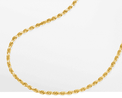 Solid Rope Chain 10K Yellow Gold 24''