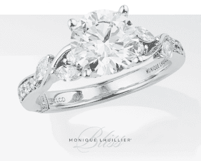 Monique Lhuillier Bliss Round-Cut Lab-Created Diamond Engagement Ring 2-5/8 ct tw 18K White Gold