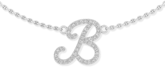 Script Initial Necklace 1/20 - 1/6 ct tw Diamonds 18''