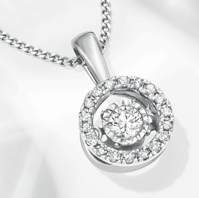Unstoppable Love Necklace 1/4 ct tw 10K White Gold 19''