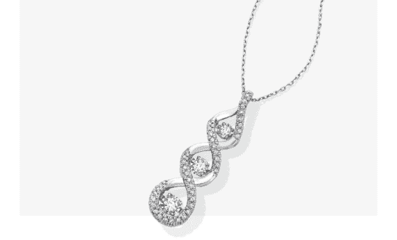 Unstoppable Love Diamond Three-Stone Twist Necklace 1/2 ct tw 10K White Gold 18''