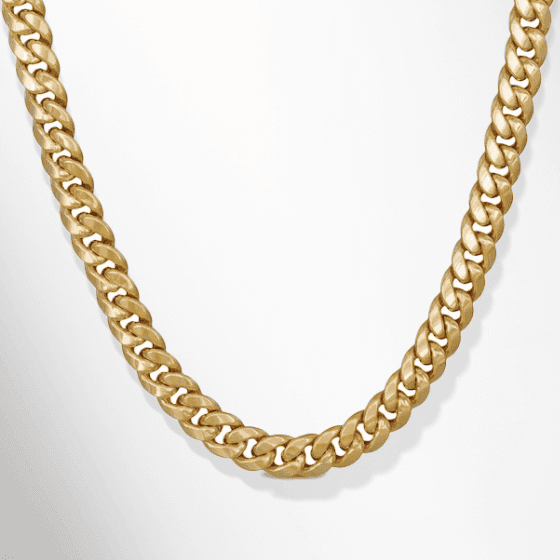 Hollow Cuban Curb Chain Necklace 9.3mm 10K Yellow Gold 22''