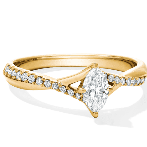 Marquise-Cut Diamond Twist Engagement Ring 1/2 ct tw 14K Yellow Gold