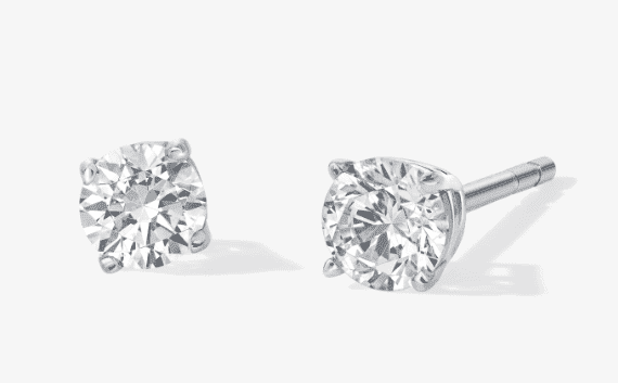 Lab-Created Diamonds by KAY Round-Cut Solitaire Stud Earrings 1/3 ct tw 10K White Gold (I/SI2)