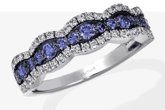 Le Vian Sapphire Waterfall Ring 1/3 ct tw Diamonds 14K Vanilla Gold