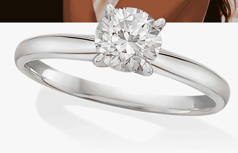 Diamond Solitaire Ring 1 Carat Round-cut 14K White Gold (I/I2)