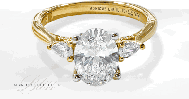 Monique Lhuillier Bliss Oval-Cut Lab-Created Diamond Engagement Ring 2-3/8 ct tw 18K Two-Tone Gold