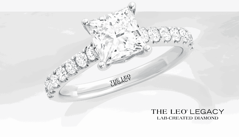 THE LEO Legacy Lab-Created Diamond Princess-Cut Engagement Ring 1-7/8 ct tw 14K White Gold