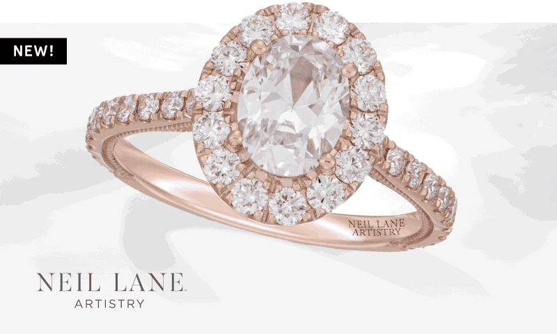 Neil Lane Artistry Oval-Cut Lab-Created Diamond Halo Engagement Ring 2 ct tw 14K Rose Gold