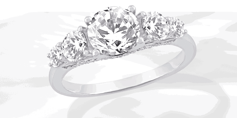 Lab-Created Diamonds by KAY Round-Cut Five-Stone Engagement Ring 2-1/2 ct tw 14K White Gold