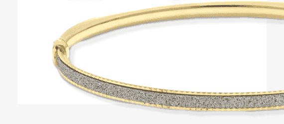 Glitter Flexible Bangle Bracelet 14K Yellow Gold