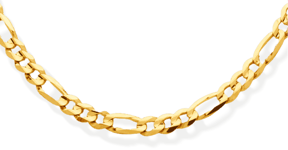 Solid Figaro Necklace 10K Yellow Gold 22''