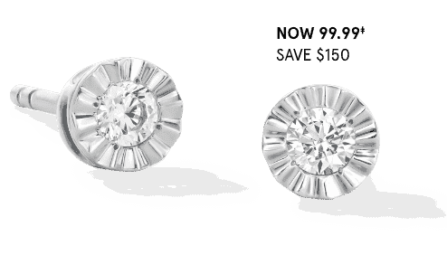 Round-Cut Diamond Solitaire Stud Earrings 1/6 ct tw Sterling Silver