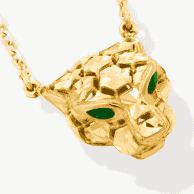 Italian Brilliance Diamond-Cut Panther Necklace 14K Yellow Gold 18''