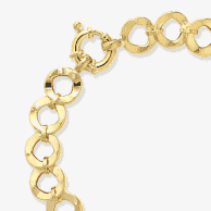 Hammered Circle Bracelet 10K Yellow Gold 7.5''