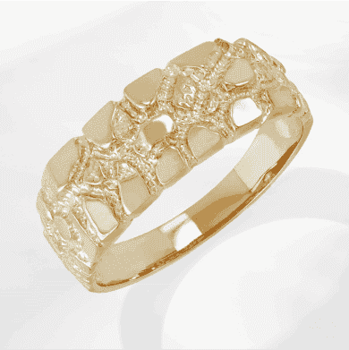 Men's Nugget Ring 10K Yellow Gold