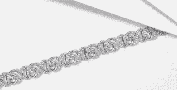 Diamond XO Bracelet 1/2 ct tw Round-cut Sterling Silver 7''