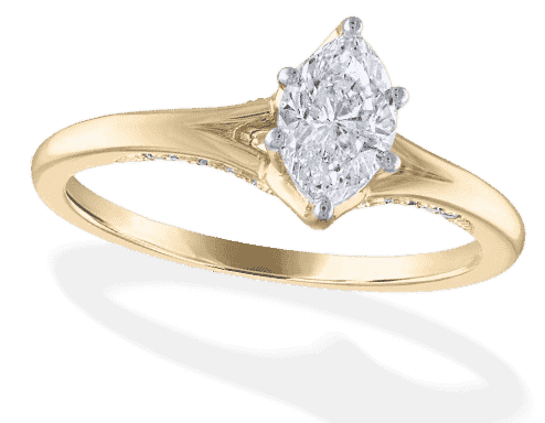 Marquise-Cut Diamond Solitaire Engagement Ring 5/8 ct tw 14K Yellow Gold (I/I2)