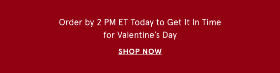 The Countdown to Valentine's Day is On! Order by 2PM EST on 2/13. Shop Now