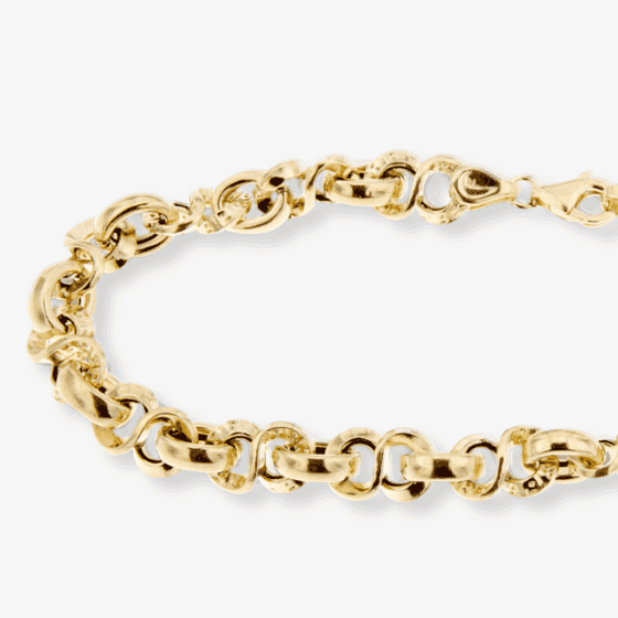 Hollow Link Chain Bracelet 10K Yellow Gold 7.5''